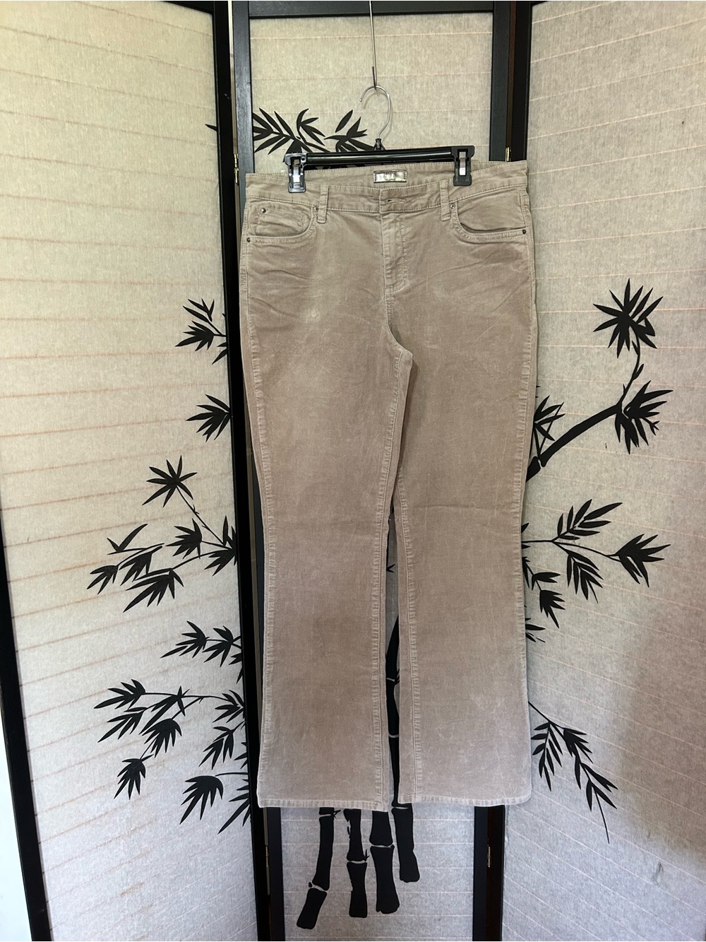 Kut From the Cloth Karen Baby Boot Cut Corduroy Sz 14 Wide Leg Jeans Taupe Flare